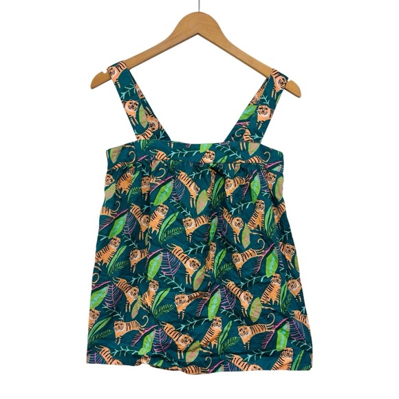 The Company Store Voile Tiger Print Babydoll Pajama Top - Picture 2 of 10